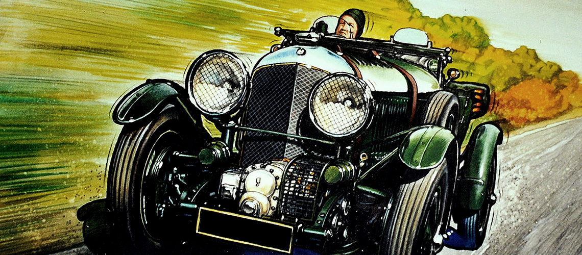 Autós akvarell festmény